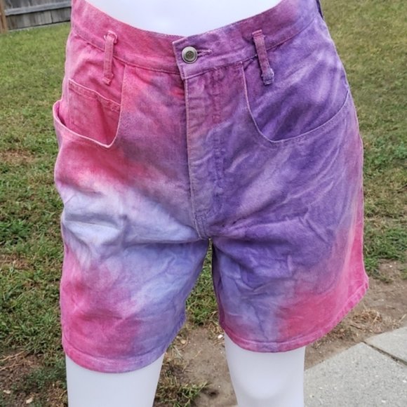 Vintage Blue tye dyed med shorts - Picture 1 of 8